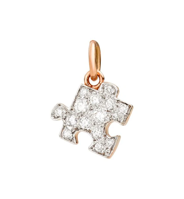Dodo Charm Puzzle Oro Rosa 9kt Diamanti - immagine 3