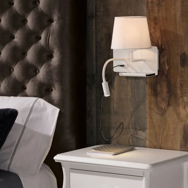 Applique per camera da letto con paralume e braccio flessibile - immagine 2